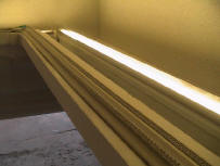 Ledge where the electronic shock track is being installed