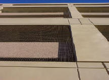 View of the netting from the outside looking up