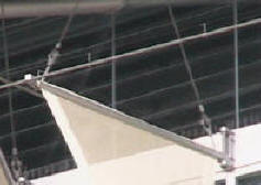 Mast where pigeons would poop down the sides of the canvas