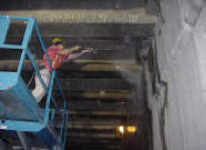 Cleaning pigeon poop from under freeway before we install pigeon netting products